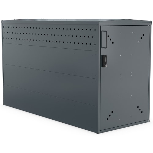 Fahrradgarage BikeBox 1 G aus Metall mit Zahlencode-Schloss in dunkelgrauer Farbe