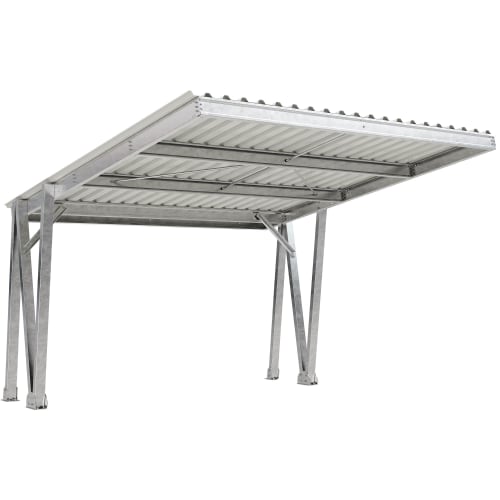 Carport EcoCover aus verzinktem Stahl mit Wellblechdach und stabiler Konstruktion