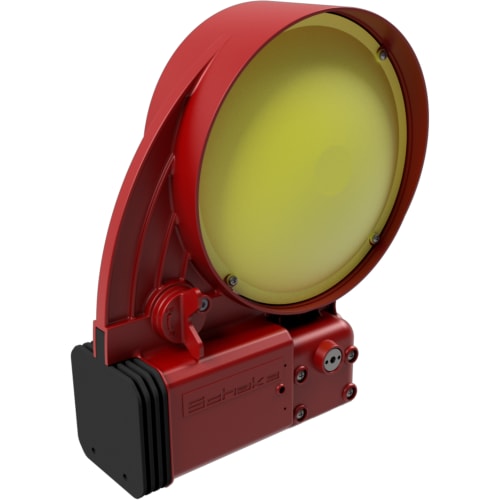 Rote TL-Bakenleuchte RFID POWER NOX mit LED-Technik und gelbem Leuchtfeld, BASt-geprüft