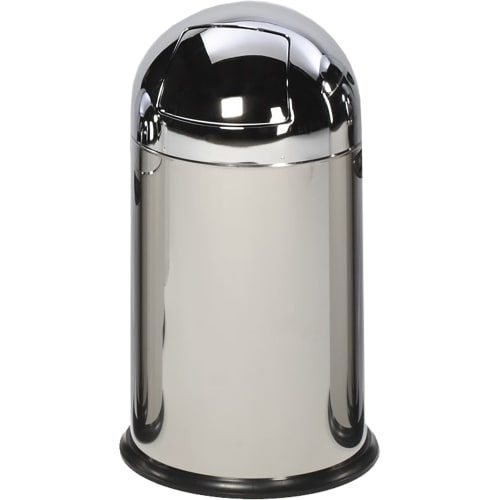 Abfallsammler 40 Liter aus Edelstahl mit rundem Design und Klappdeckel