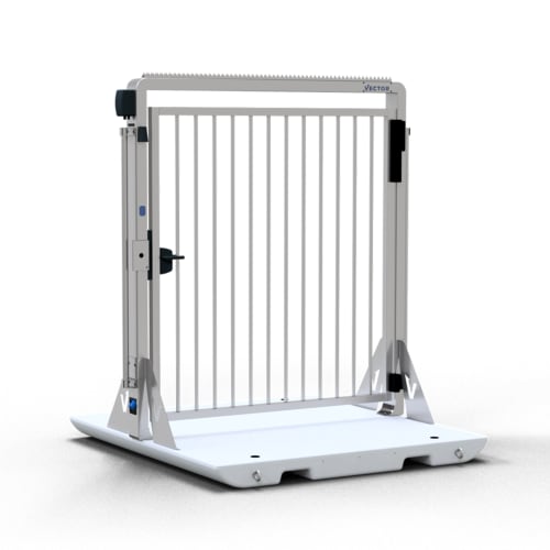 Schake VECTOR V-Door mobile Tür aus Metall mit vertikalen Stäben und stabiler Basis
