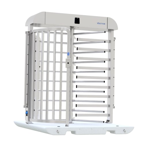 Schake VECTOR V-Turnstile Drehkreuz aus Metall in weiß mit drehbaren Armen