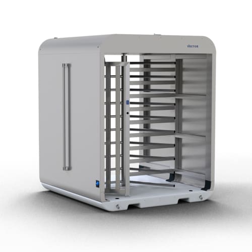 Schake VECTOR V-Turnstile-Guard Drehkreuztunnel aus Metall in grauer Farbe