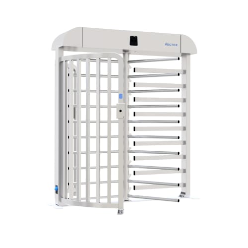 Schake VECTOR V-Turnstile-Fix-Basic Drehkreuz aus Metall in weiß mit drehbaren Armen