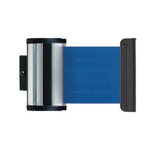 Wandgurtkassette Beltrac Wall Mount L mit blauem Gurt und individueller Bedruckung