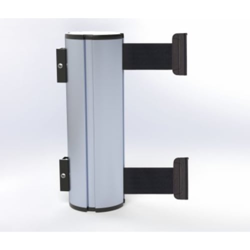 Wandgurtkassette Beltrac Wall Mount XL Double mit zwei schwarzen Gurten und silberner Kassette