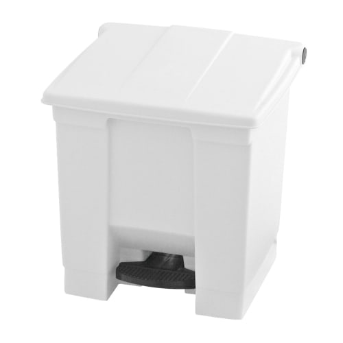 Weißer Tret-Mülleimer Step-On Classic Container von Rubbermaid mit 30 Liter Fassungsvermögen