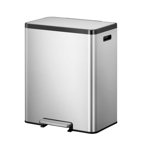 Tret-Mülleimer EcoCasa 2 Recycling EKO aus Edelstahl mit 2 Fächern und 2x 30 Liter Fassungsvermögen