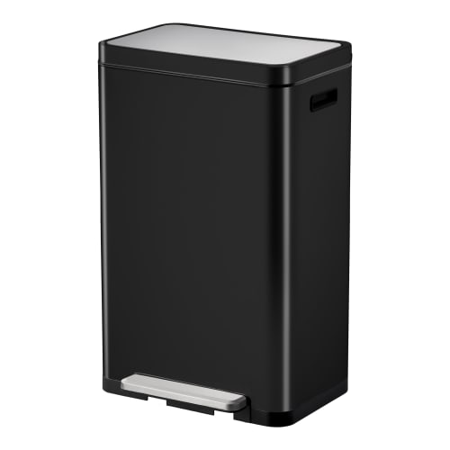 Schwarzer Tret-Mülleimer X-Cube EKO mit silbernem Deckel und Fußpedal, Inhalt 30 bis 45 Liter