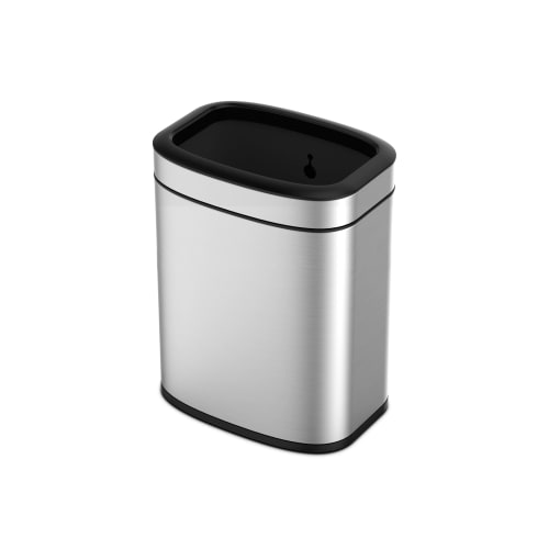 Abfalleimer Oli-Cube Open Top EKO aus Edelstahl mit schwarzem Deckel, 20 Liter Fassungsvermögen