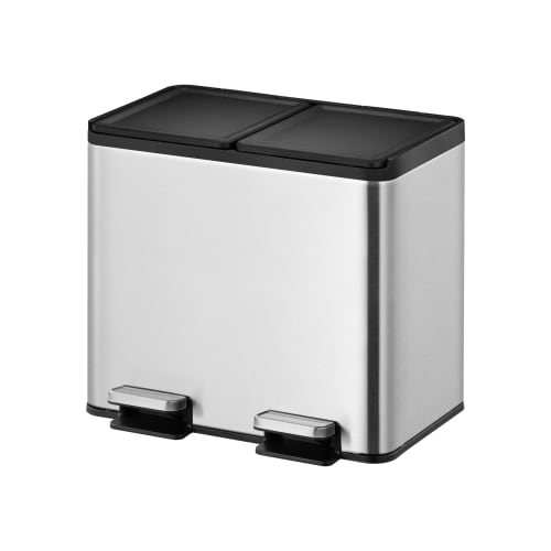 Tret-Mülleimer Essential Splittet Recycler EKO aus Edelstahl mit 2 Fächern und 2x 10 Liter Fassungsvermögen