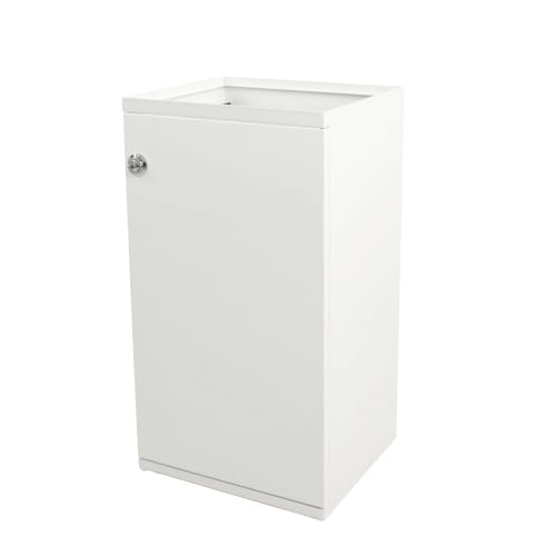 Modularer weißer Mülleimer mit Tür und Beutelhalter, V-Part, Fassungsvermögen 60 bis 85 Liter
