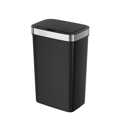 Sensor-Abfalleimer Hana Deluxe von EKO in Schwarz mit 50 Liter Fassungsvermögen und Edelstahlrand