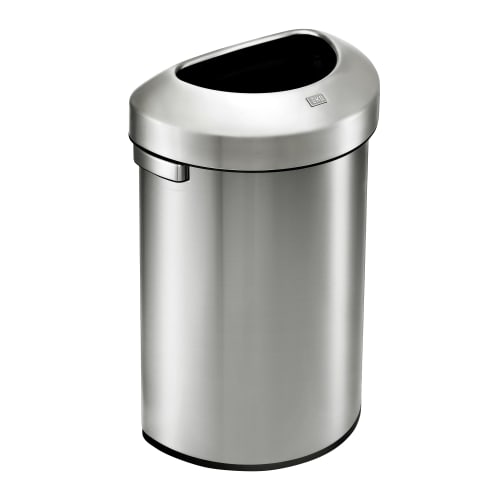 Abfalleimer Urban halbrund aus Edelstahl mit 80 Liter Fassungsvermögen von EKO