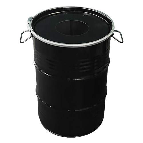 Schwarzer Abfalleimer TheBinBin mit rundem Deckel und Öffnung, Fassungsvermögen 60 bis 120 Liter