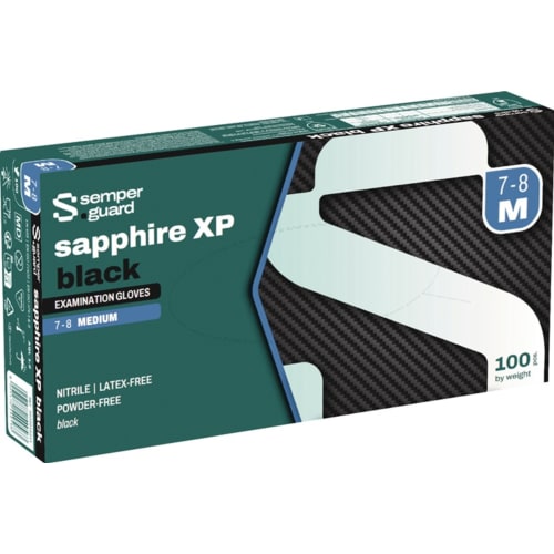 100er Box Sempermed Semperguard Sapphire XP black Einweghandschuhe Größe M 7-8 Nitril Latex-frei puderfrei