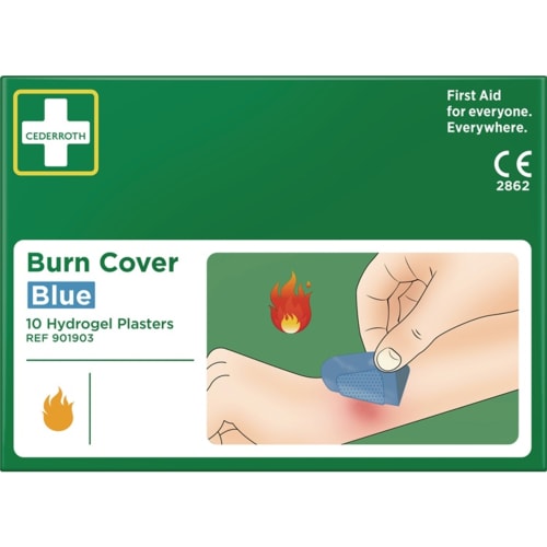 10er-Pack Cederroth Burn Cover Blue Hydrogel Pflaster zur Behandlung von Verbrennungen, 10 Stück, ca. 74 x 45 mm
