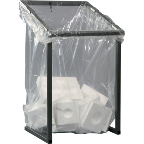 Abfallsammler für Säcke 1000 l mit anthrazit-eisenglimmer Rahmen und transparentem Müllsack, Maße 730 x 1230 mm