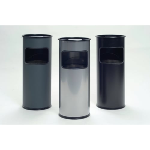 Drei DURABLE® Kombiascher in verschiedenen Farben stehend auf weißem Hintergrund