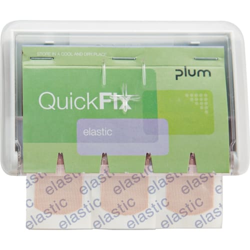 PLUM QuickFix UNO Pflasterspender mit elastischen Pflastern in weißem Kunststoffspender