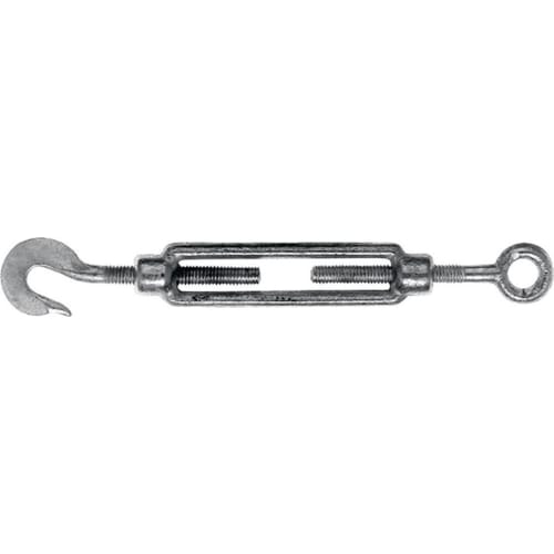 Spannschloss mit Haken und Öse aus galvanisch verzinktem Stahl, 10er Pack, wählbar von M6 bis M16