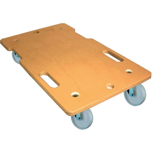 Transportroller aus Kunststoff mit 150 kg Tragkraft, Maße 600 x 350 mm, Ladehöhe 112 mm, mit vier Rollen