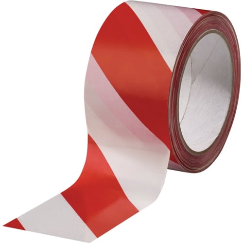Warnmarkierungsband rot-weiß mit einer Länge von 66 Metern und einer Breite von 60 mm