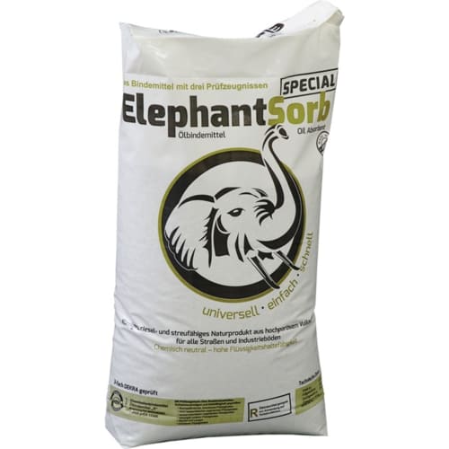 Sack mit Chemikalien- und Ölbindemittel Elephant Sorb Spezial, Ölbindemittel, universell, einfach, schnell