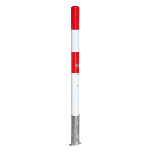 Herausnehmbarer Absperrpfosten PARAT A rot-weiss aus Stahl-19028-qcsddq-1788948597048