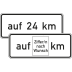 Auf ... km, in Verbindung mit Fahrstreifentafeln VZ 1001-35 Auf ... km, in Verbindung mit Fahrstreifentafeln VZ 1001-35