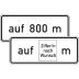Auf ... m, in Verbindung mit Fahrstreifentafeln VZ 1001-34 Auf ... m, in Verbindung mit Fahrstreifentafeln VZ 1001-34