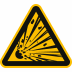 Warnschild Warnung vor explosionsgefährlichen Stoffen nach DIN EN ISO 7010 (W 002) ASR A.3 Warnschild Warnung vor explosionsgefährlichen Stoffen nach DIN EN ISO 7010 (W 002) ASR A.3