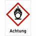 Flamme über Kreis mit Text: Achtung (GHS 03) Flamme über Kreis mit Text: Achtung (GHS 03)