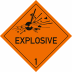 Explosive Stoffe, Aufschrift: EXPLOSIVE Explosive Stoffe, Aufschrift: EXPLOSIVE