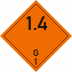 Gefahrgutetiketten Klasse 1, Unterklasse 1.4G Gefahrgutetiketten Klasse 1, Unterklasse 1.4G