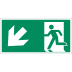Rettungsweg links abwärts nach ISO 7010 (E 001), ISO 3864, ISO 16069 Rettungsweg links abwärts nach ISO 7010 (E 001), ISO 3864, ISO 16069