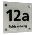 Elegantes Hausnummernschild mit Straßenangabe - Schriftfarbe schwarz Elegantes Hausnummernschild mit Straßenangabe - Schriftfarbe schwarz