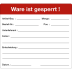 Qualitätskennzeichnung - Ware ist gesperrt! Qualitätskennzeichnung - Ware ist gesperrt!