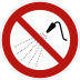 Mit Wasser spritzen verboten nach ISO 7010 (P 016) Mit Wasser spritzen verboten nach ISO 7010 (P 016)