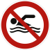Schwimmen verboten nach ISO 20712-1 (WSP 002) Schwimmen verboten nach ISO 20712-1 (WSP 002)