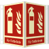 Nasen-/Winkelschild Feuerlöscher - Für Fettbrände (ISO 7010)