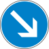 Vorgeschriebene Vorbeifahrt rechts vorbei - Verkehrsschild VZ 222 Vorgeschriebene Vorbeifahrt rechts vorbei - Verkehrsschild VZ 222