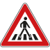 Fußgängerüberweg, Aufstellung links - Verkehrsschild VZ 101-21 Fußgängerüberweg, Aufstellung links - Verkehrsschild VZ 101-21