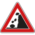 Steinschlag, Aufstellung rechts - Verkehrsschild VZ 101-15 Steinschlag, Aufstellung rechts - Verkehrsschild VZ 101-15