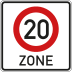 Beginn einer Tempo 20-Zone - Verkehrsschild VZ 274.1-20 Beginn einer Tempo 20-Zone - Verkehrsschild VZ 274.1-20