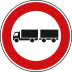 Verbot für Lastkraftwagen mit Anhänger - Verkehrsschild VZ 257-57 Verbot für Lastkraftwagen mit Anhänger - Verkehrsschild VZ 257-57