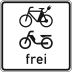 E-Bikes und Mofas frei - Verkehrsschild VZ 1022-15 E-Bikes und Mofas frei - Verkehrsschild VZ 1022-15