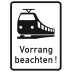 Schienenbahn Vorrang beachten! - Verkehrsschild VZ 2811 Schienenbahn Vorrang beachten! - Verkehrsschild VZ 2811