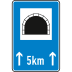 Tunnel, mit Längenangabe in km - Verkehrsschild VZ 327-51 Tunnel, mit Längenangabe in km - Verkehrsschild VZ 327-51