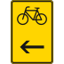 Wegweiser für Radverkehr hier links - Verkehrsschild VZ 422-16